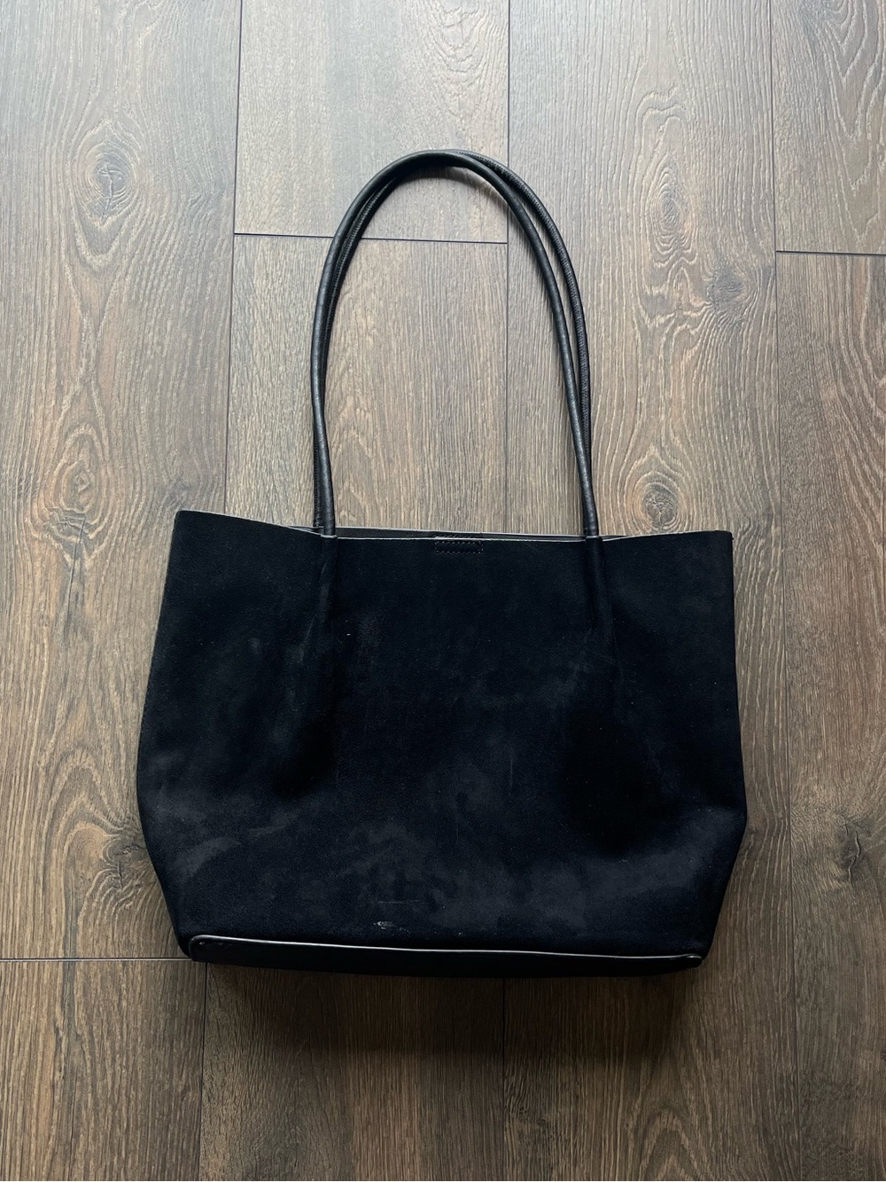 Black Suede Tote Bag
